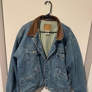 Men's vintage GAP Blue Denim Jacket with Brown Collar